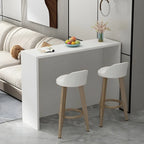 Living Room White Rectangular Wood Long Bar Table