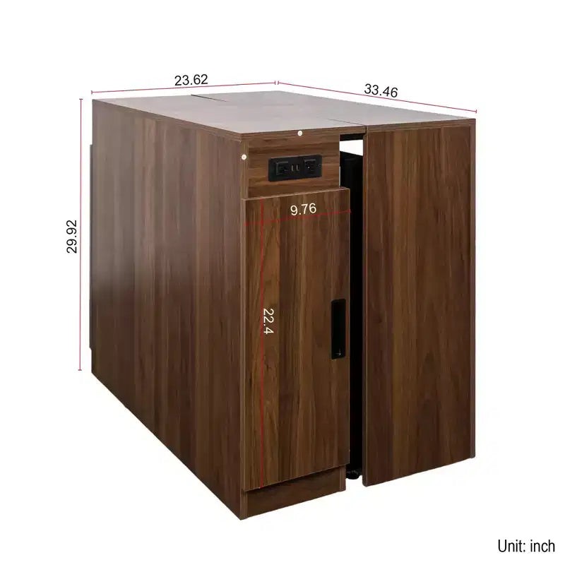 CLIHOME Modern Multifunctional Extendable Dining Table with Outlet, Space Saving Expanding Table with Storage
