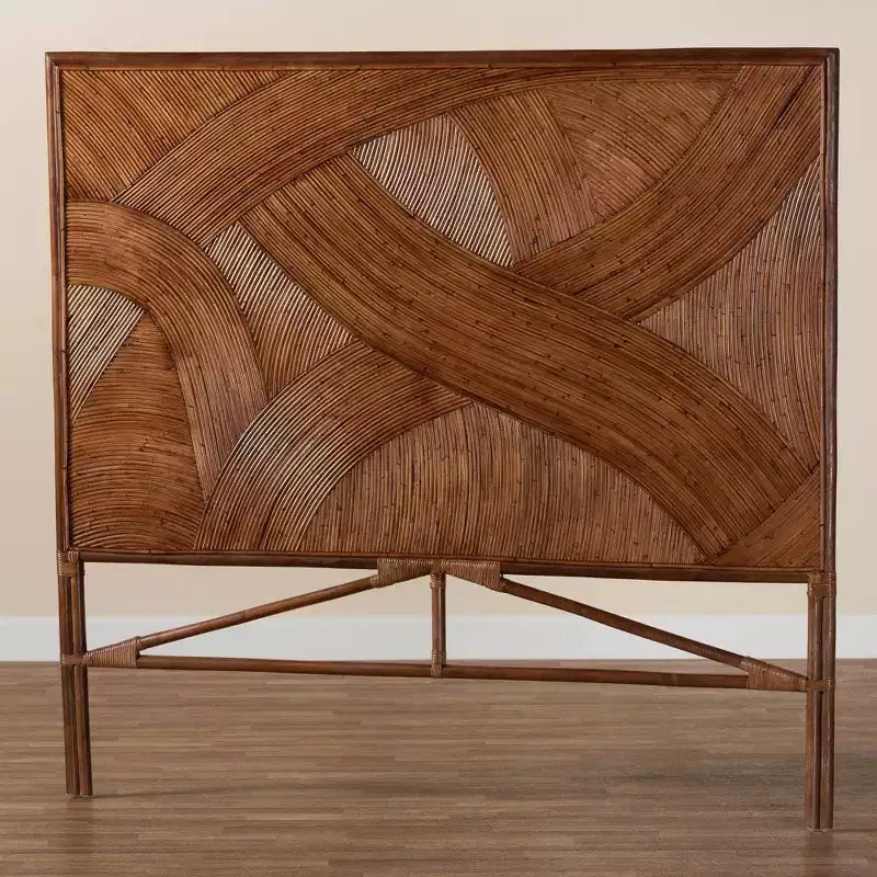 bali & pari King Elettra Rattan Standalone Headboard: Handcrafted, No Assembly, Bohemian Design