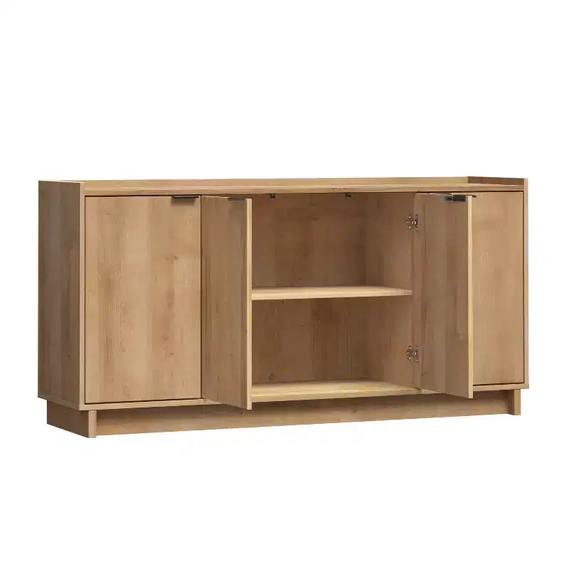 Simply Modern 4-Door Sideboard Console Table Cabinet, Black