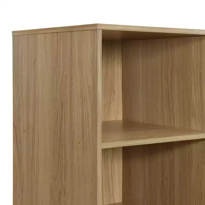 Armoire de rangement Whisen sans portes en bois avec étagères et 3 tiroirs - Naturel