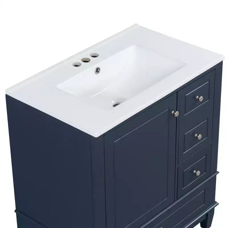 30 Bathroom Vanity Sink Combo, Bathroom storage Cabinet with Drawers and Shelf, Single Sink Bathroom Vanity