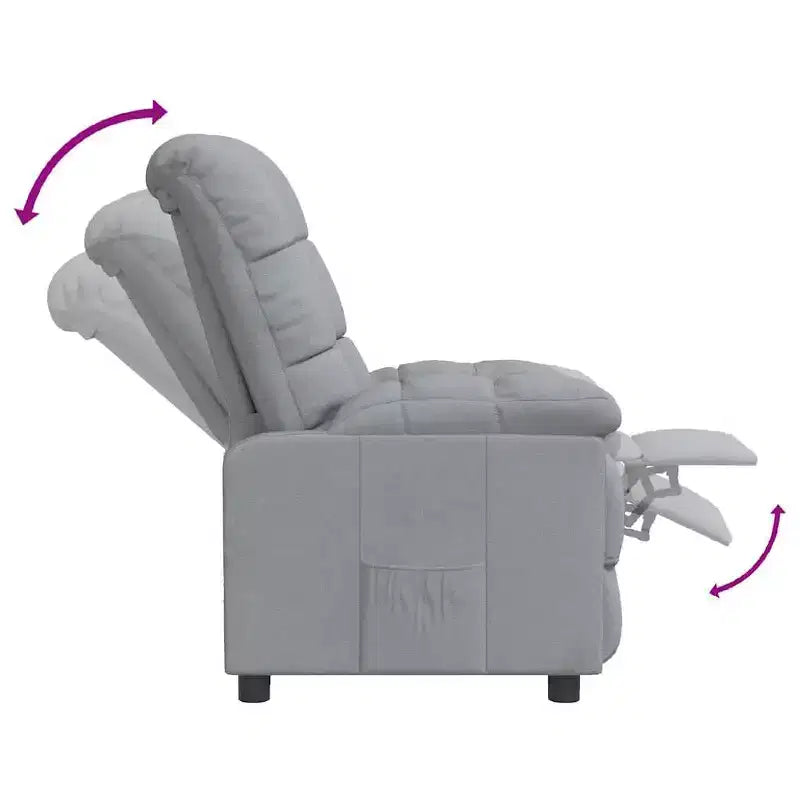 Recliner Chair with Adjustable Backrest and Footrest, Modern Lounge Chair Thick Padded Seat for Living Room & Bedroom