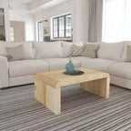 Royal Hampton Coffee Table Handcrafted Natural Acacia Wood Rectangular Curved Waterfall Top, 36 Inch