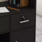 Famapy L-shaped Reception Desk Multifunctional Welcome Desk Workstation