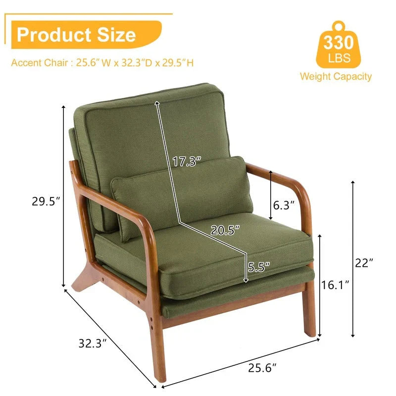 Mid Century Modern Upholstered Accent Chair