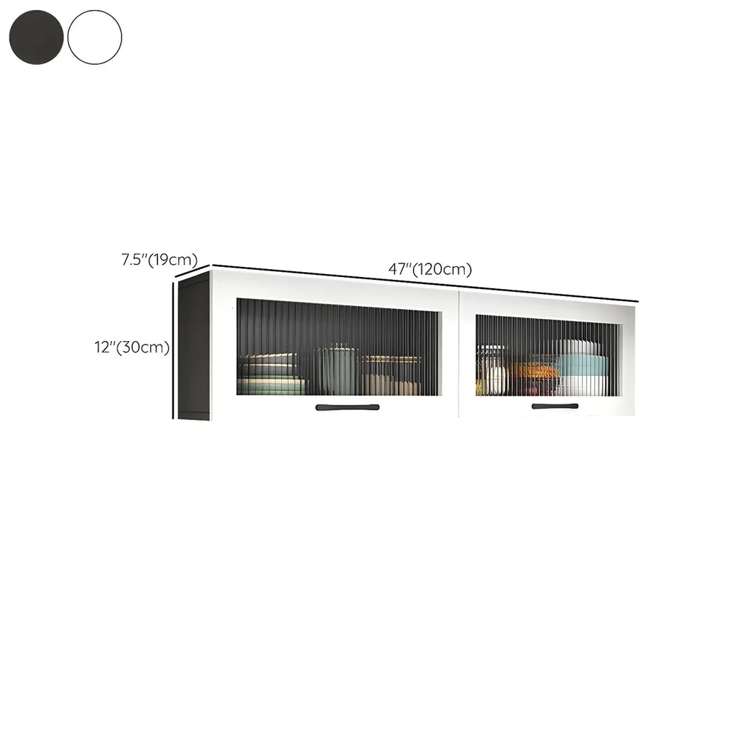 Kitchen White Wood Wall-Mounted Storage China Cabinets