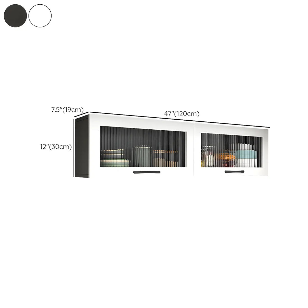 Kitchen White Wood Wall-Mounted Storage China Cabinets