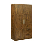 White Wood Wardrobe Armoire Storage Cabinet with Doors,Drawers,Hanging Rod