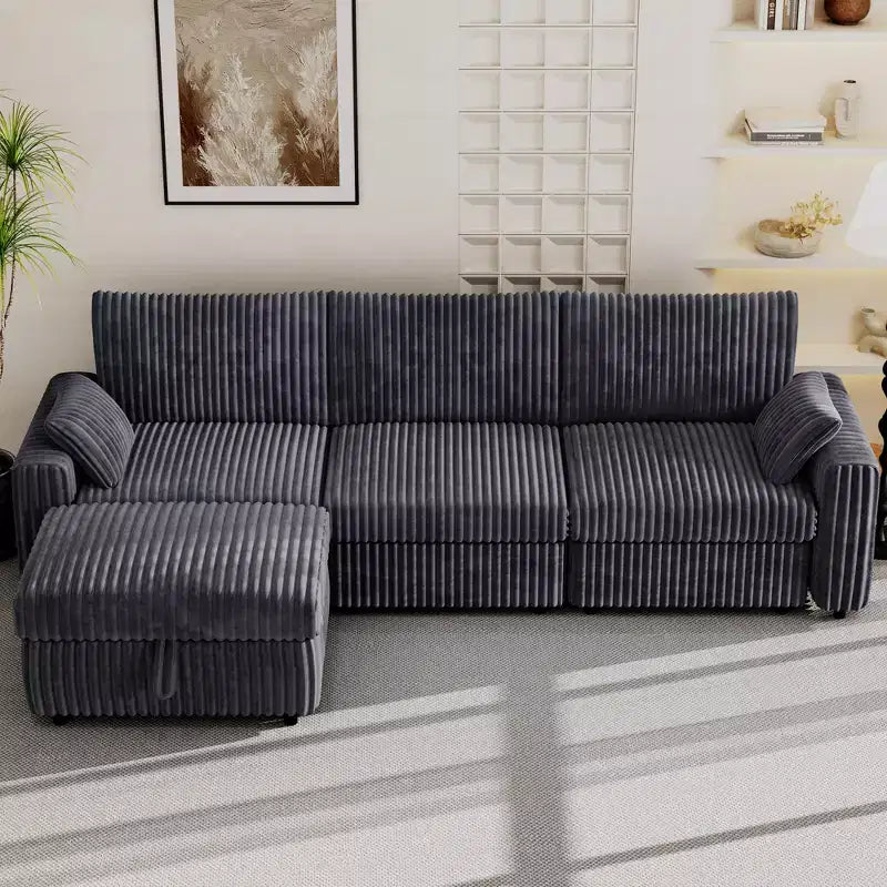 Dyonery Modular Corduroy Sectional Sofa with Washable Covers