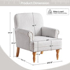 Rolled Armchair Accent Chair Set of 2 Blue/ Grey/ Brown