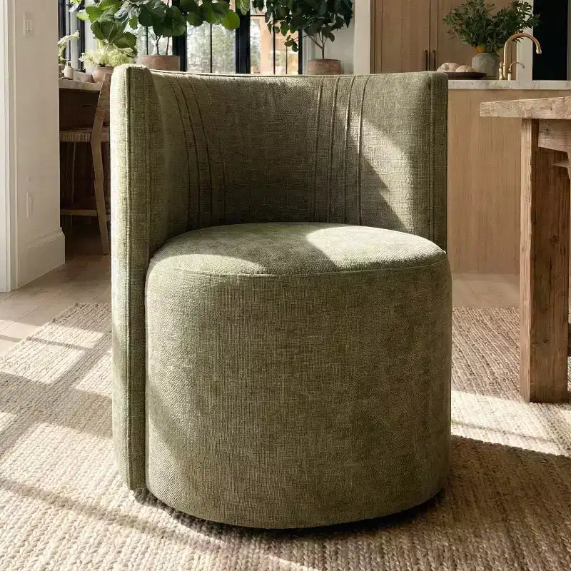 Lot de 4 chaises de salle à manger modernes pivotantes, chaises sans accoudoirs rembourrées en tissu texturé avec dossier incurvé pour salle à manger ou cuisine - Panipeachy