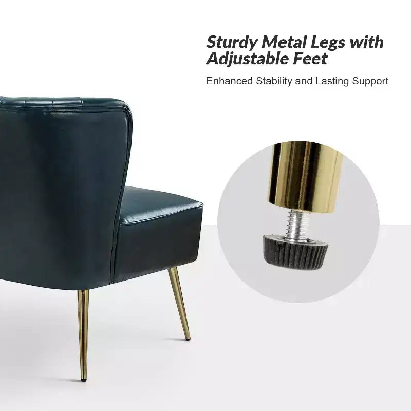 47 Contemporary Wingback Loveseat, Armless 2-Seater Sofa with Metal Legs for Living Room or Bedroom
