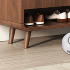 Modern Manufactured White Wood Shoe Cabinet