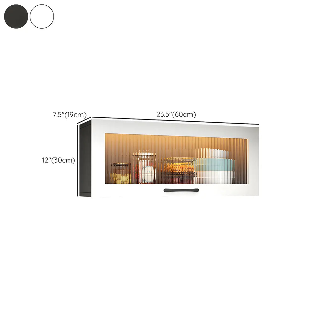 Kitchen White Wood Wall-Mounted Storage China Cabinets