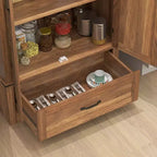 HOMCOM 72 Farmhouse Pantry Cabinet with Barn Doors, Tall Kitchen Pantry Storage Cabinet with Adjustable Shelves and Drawer