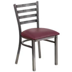 Emma and Oliver 2 Pack Clear Coated Ladder Back Metal Restaurant Chair