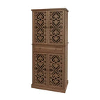 Meuble de rangement haut Okak avec 4 portes en rotin/sculptées, meuble de rangement avec 1 tiroir et 4 étagères intérieures réglables, meuble d'appoint pour salon, chambre à coucher