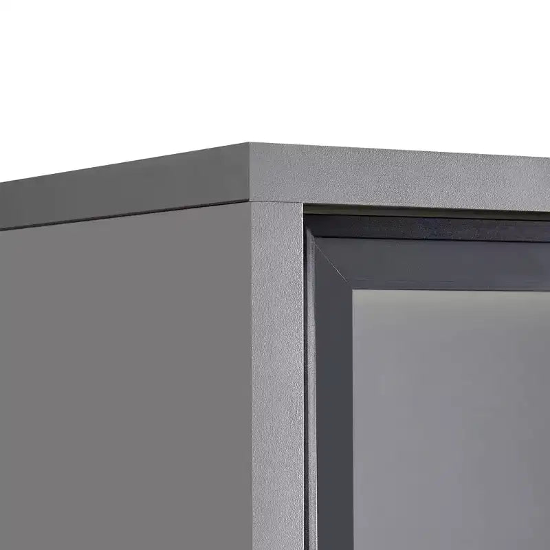 Lighted Display Cabinet LED Curio Cabinet Storage Cabinet with Tempered Glass Door, 2 Drawers, Adjustable Shelves, Modern Minimalist, Gray-ModernLuxe