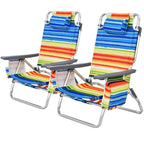 Costway 4-Pack Folding Backpack Beach Chair 5-Position Outdoor - See Details