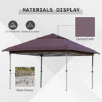 Outsunny 12 x 12 Pop Up Canopy Sun Shade Instant Tent Folding with Mesh Sidewall Netting, 3-Level Adjustable Height