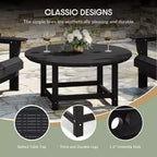 WestinTrends Dylan 5-Piece Outdoor Patio HDPE Adirondack Chair With Round Coffee Table Conversation Set