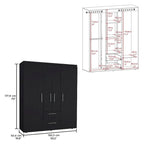 Bariloche Armoire with Hanging Rods, Shelves, 2 Drawers