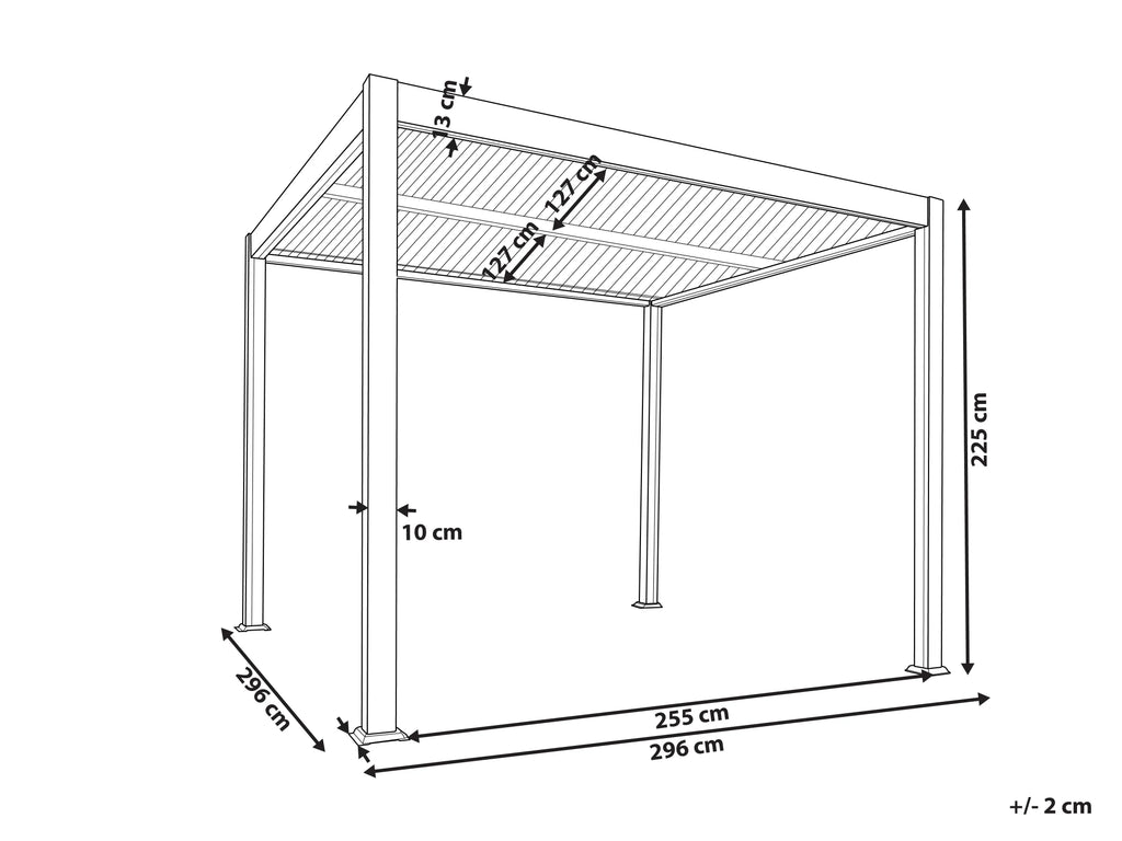 Gazebo Metallo 296 cm 296 cm Nero