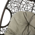 Waterproof Outdoor Wicker Hanging Basket Chair with Cushions, Hammock Seat - 300 lbs Capacity