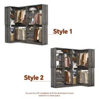 Besiost Set of 2 Corner Closet System with Tower Shelves, Freestanding Closet Organizer with Drawers