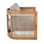 Christopher Knight Home Crune 6 Piece Outdoor Acacia Wood Curved Tub Design Seating Set with Woven Rope