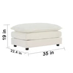 Chenille Loveseat with Ottoman and Footrest: Ideal for Small Spaces