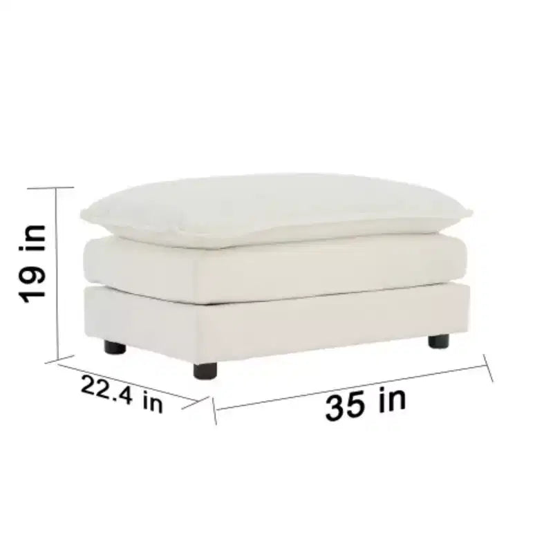 Chenille Loveseat with Ottoman and Footrest: Ideal for Small Spaces
