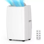 Climatiseur portable 14000 BTU, Climatiseur mobile pour pièce de 40-65 m², 4 en 1 (Refroidissement/Ventilateur/Déshumidification/Mode Nuit), Blanc