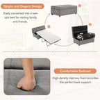 Twin Size Convertible Ottoman Sleeper Bed with Mattress - Space-Saving Guest Bed for Living Room & Apartment