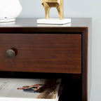 Set of 2 Mid-Century Solid Wood Nightstands with 1 Drawer, Bedroom Side Tables