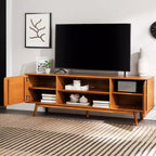 Solid Wood Mid-Century Modern TV Stand for TVs up to 80