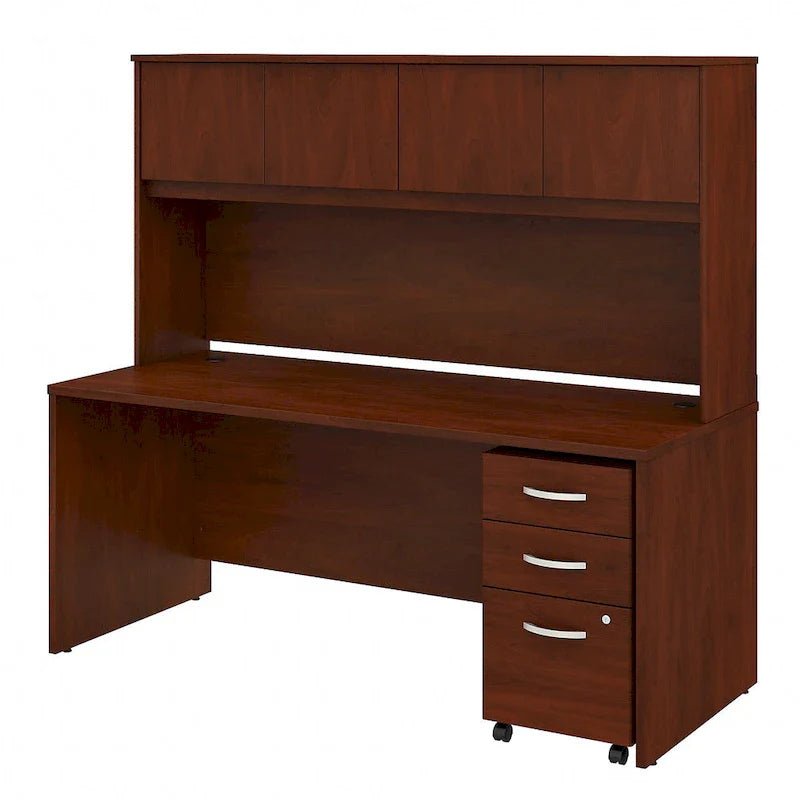 72 Office Desk with Hutch & 3-Drawer Mobile File Cabinet