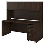 72 Office Desk with Hutch & 3-Drawer Mobile File Cabinet