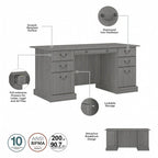 Bush Furniture Saratoga Executive Desk with Drawers and Storage