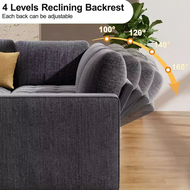 Dyonery 7-seater reclining sofa, modular sofa, side table with hidden storage, rechargeable
