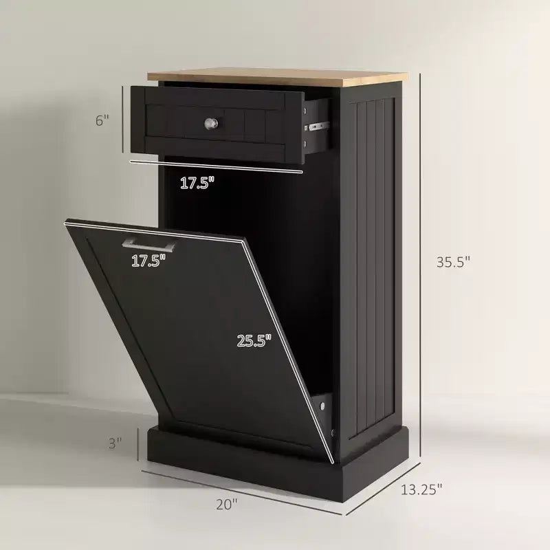 Poubelle de Cuisine Encastrable Meuble de Rangement pour Tri Sélectif avec Tiroir Support de Poubelle Autonome