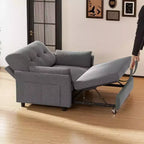 Dyonery 51 3-in-1 Sleeper Sofa Bed, Convertible Loveseat with Pull-Out Bed, Adjustable Backrest, Linen Couch