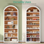 Lantine 78.74 Bookshelf, Wooden Arched Bookcase Display Shelving Unit