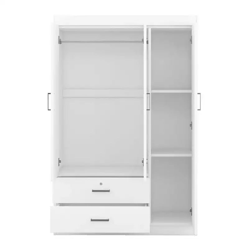3-Door Wardrobe with Shelves and 2 Drawers, Clothing Armoire 4A - ModernLuxe