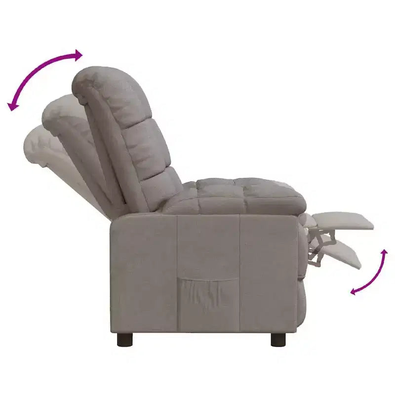 Recliner Chair with Adjustable Backrest and Footrest, Modern Lounge Chair Thick Padded Seat for Living Room & Bedroom