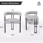 Lot de 2 chaises de salle à manger rondes modernes TUYOHW, chaises de salle à manger rembourrées avec siège coussiné et cadre en métal robuste