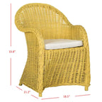SAFAVIEH Sinja Fauteuil club en rotin jaune - 24 x 26 x 35 - 24x26x35H