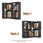 Besiost Set of 2 Corner Closet System with Tower Shelves, Freestanding Closet Organizer with Drawers