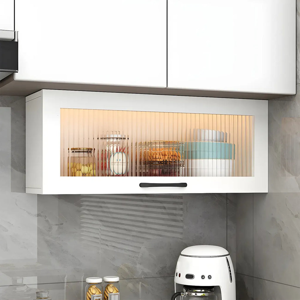 Kitchen White Wood Wall-Mounted Storage China Cabinets